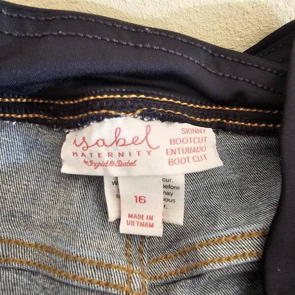 Over Belly High-Rise Denim Flare Maternity Pant Size16 Isabel Maternity - Picture 4 of 5